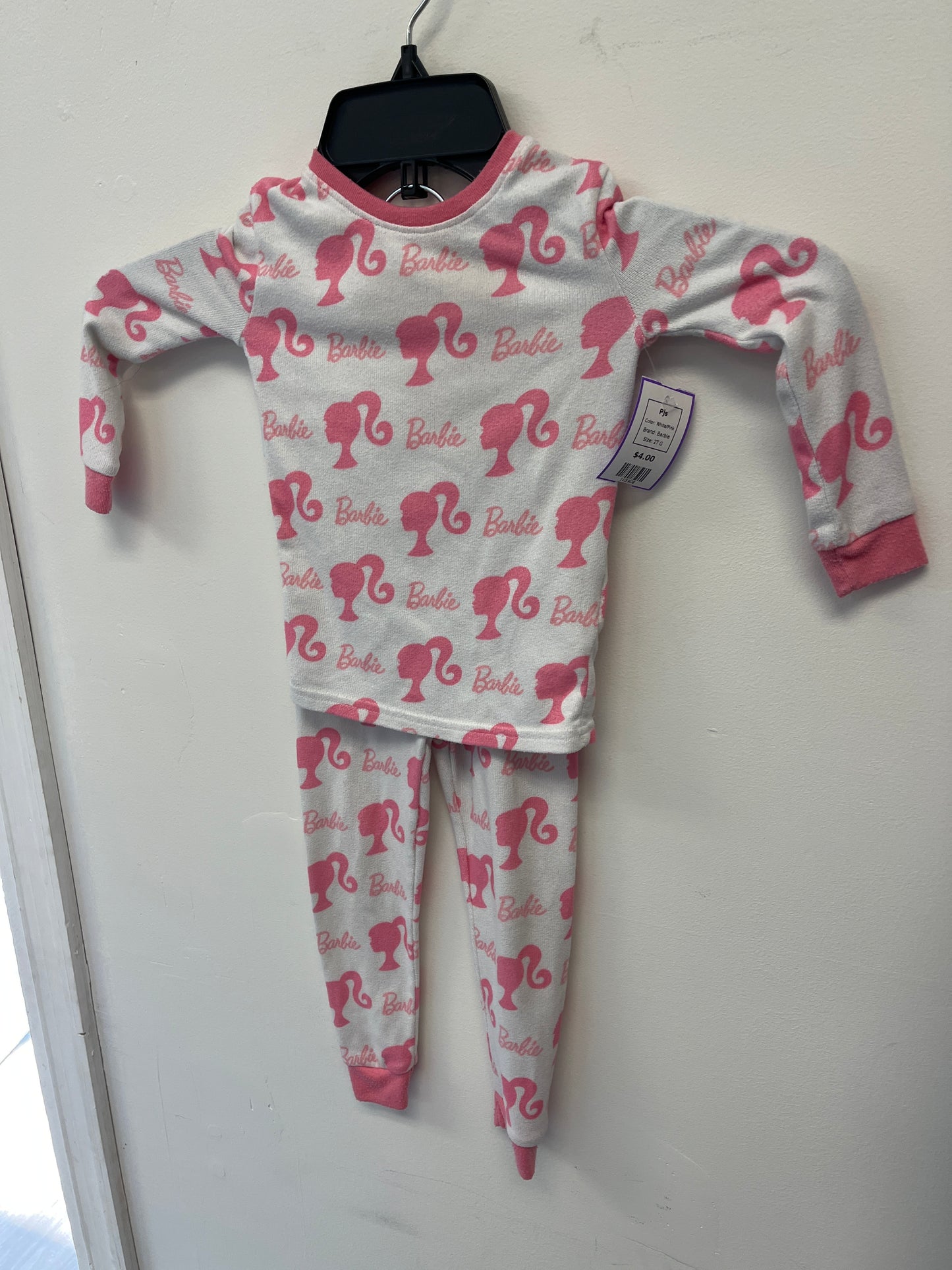 White/Pink Barbie Pjs, 2T G
