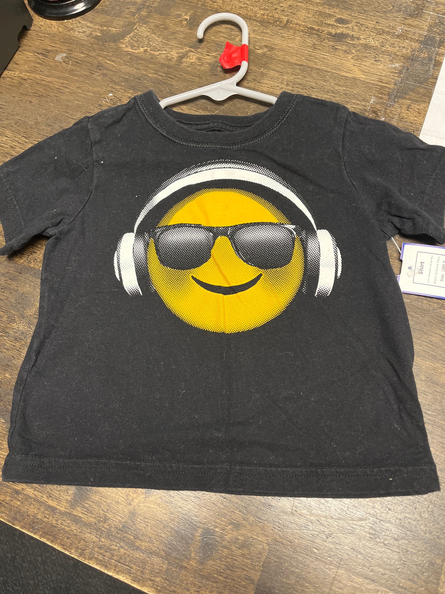 Black/Yellow Smiley Face Childrens Place Shirt, 18M B