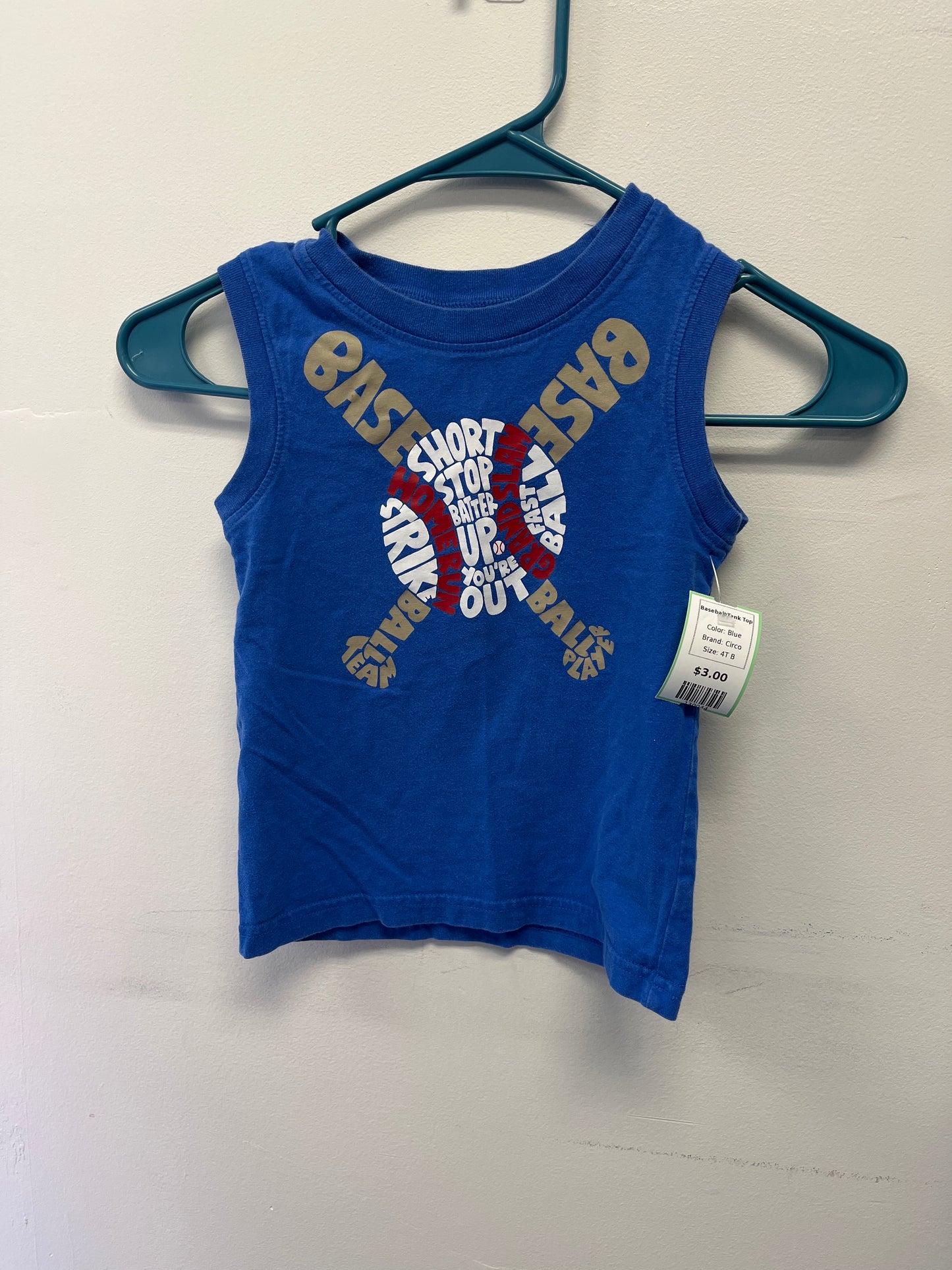 Blue Circo Baseball Tank Top, 4T B