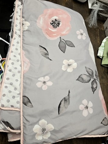 Grey/Pink Flower Sweet JoJo Designs Blanket, Crib/Toddler