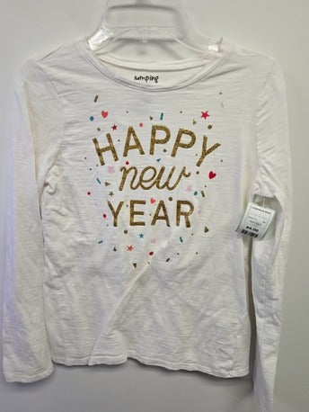 Cream/Gold Happy New Year Jumping Bean Longsleeve Shirt, 12 G