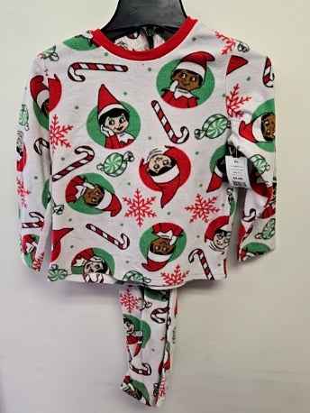 White/Red/Green Elf On The Shelf Pjs, 6 G