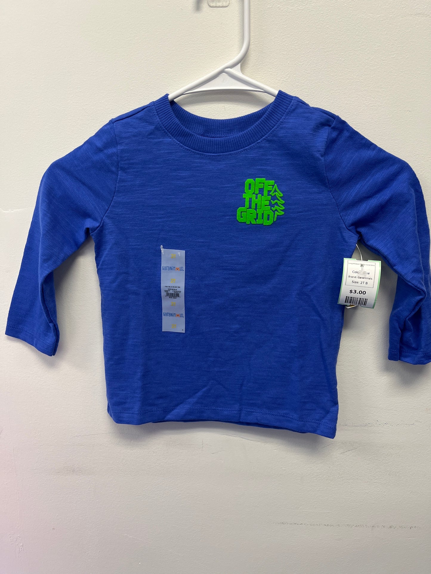 Blue Garanimals Long Sleeve Off the Grid Shirt, 2T B