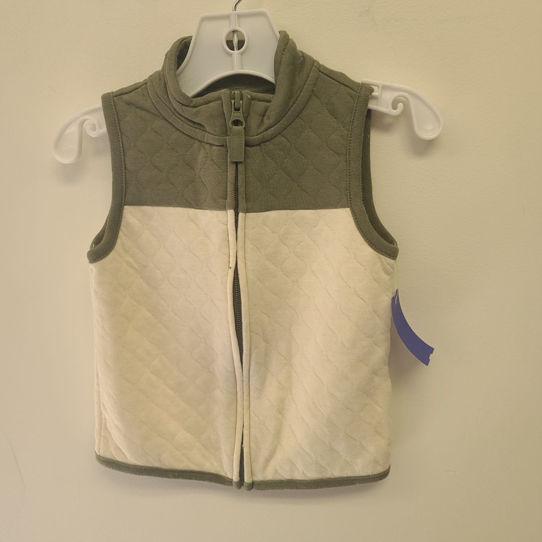 beige/green Carters Vest, 18M B