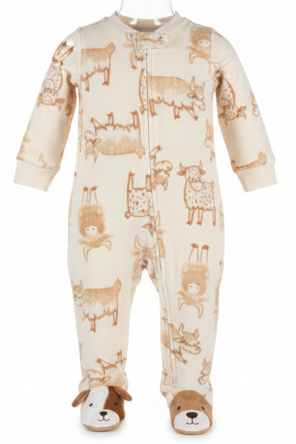White w/ cow Carters Sleeper, 9M B