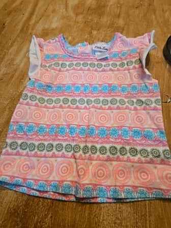 Pink/blue/white Little lass Tank top, 2T G