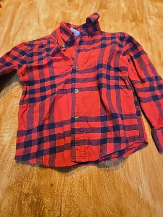 Red/navy Jumping Bean Long sleeve button up, 5T B