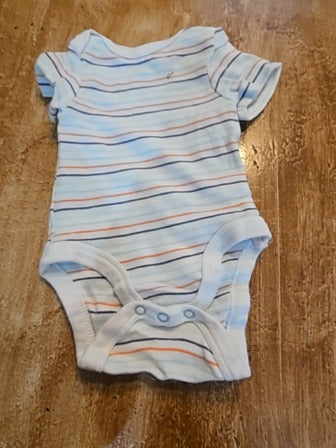 White stripe Cloud island Onesie, NB B