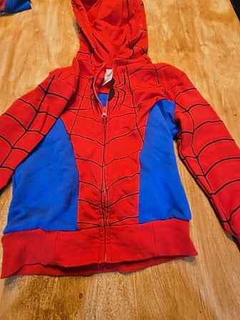 Red/blue Spiderman Spiderman zip up hoodie, 4T B