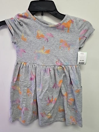 Grey/Colorful Unicorn Wonder Nation Dress, 4T G