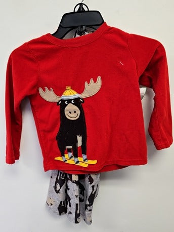 Red/Grey/Brown Moose Carters Pjs, 5T B