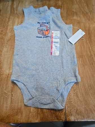 Grey Wonder nation My dad is little cooler than yours onesie, 18M B
