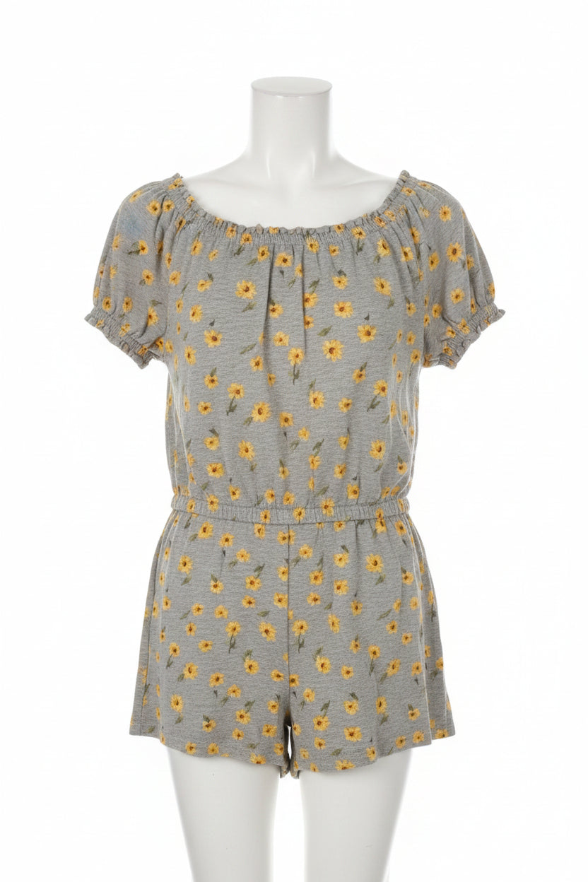 Grey/Yellow Flower Old Navy Romper, 8 G