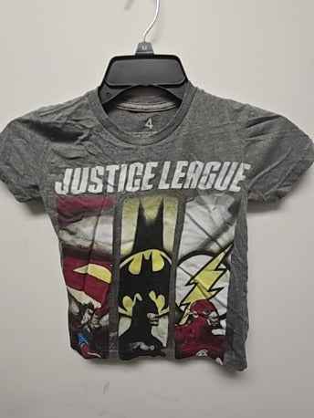 Grey Justice league Justice league shirt, 4T B