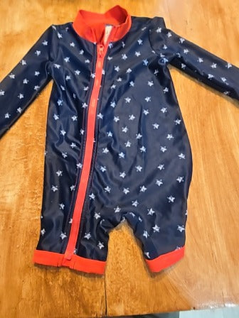 Blue/red Child of mine Star one piece swimsuit, 6M B