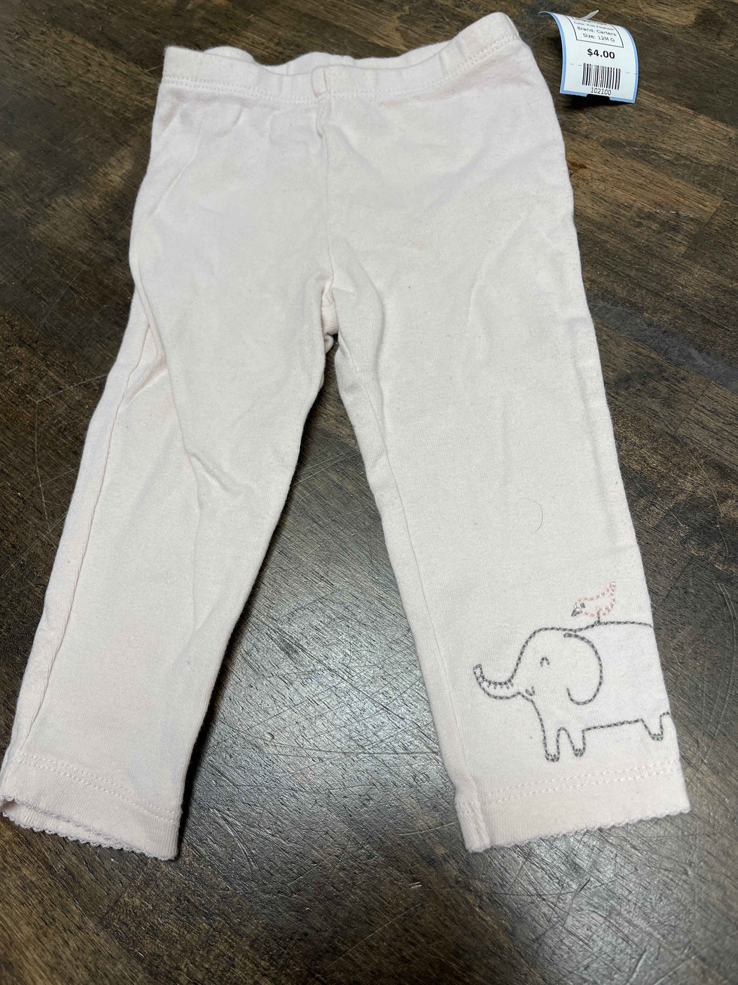 Pink Elephant Carters Leggings, 12M G