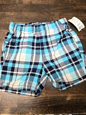 Blue/White Plaid Okie Dokie Shorts, 18M B