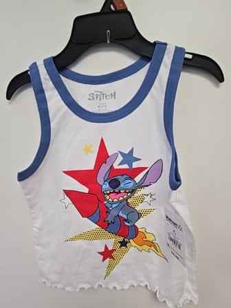 White Disney Stitch firework tank top, 7 G