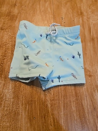 Green Janie And Jack Desert animal 2 piece swim suit, 6M B