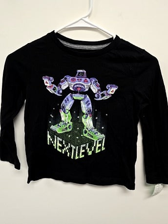 Black Robot Old Navy Longsleeve Shirt, 6 B
