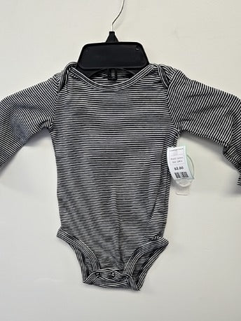 Black/Grey Striped Carters Longsleeve Onesie, 18M B