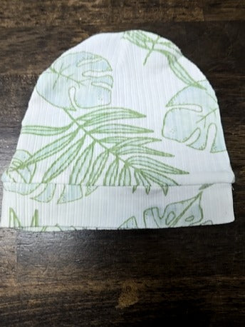 White/Green Left Baby Hat