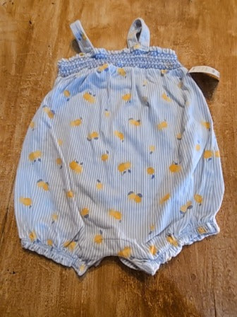 Blue/White/Yellow Lemon Short One Piece Carters, 12M G