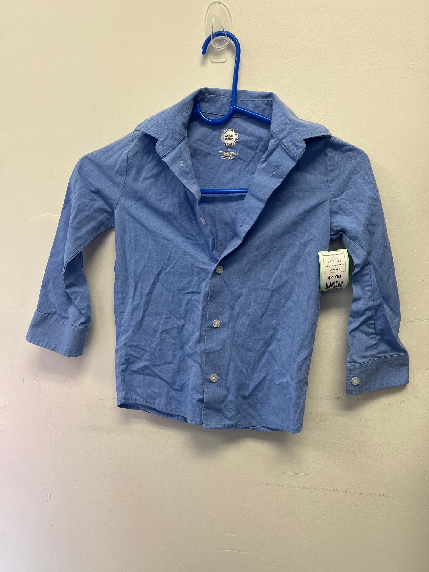 Blue Wonder Nation Longsleeve Button Up, 4 B