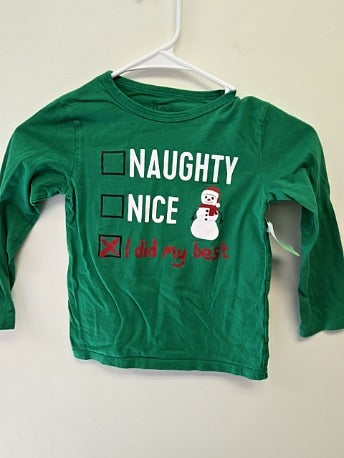 Green Christmas Childrens Place Longsleeve Shirt, 5T B