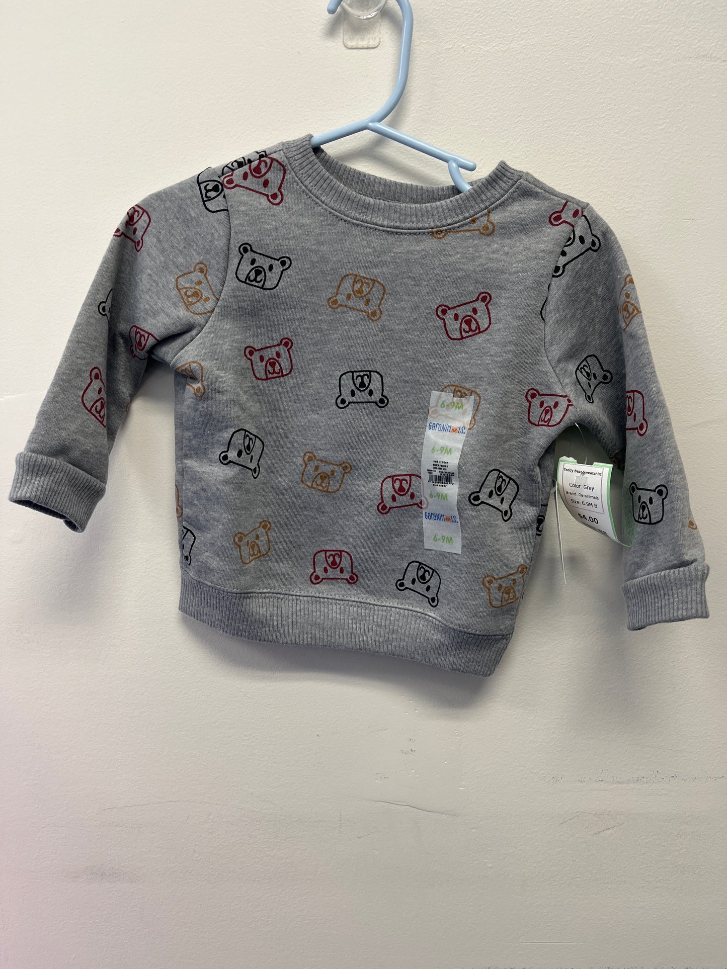 Grey Garanimals Teddy Bear Sweatshirt, 6-9M B