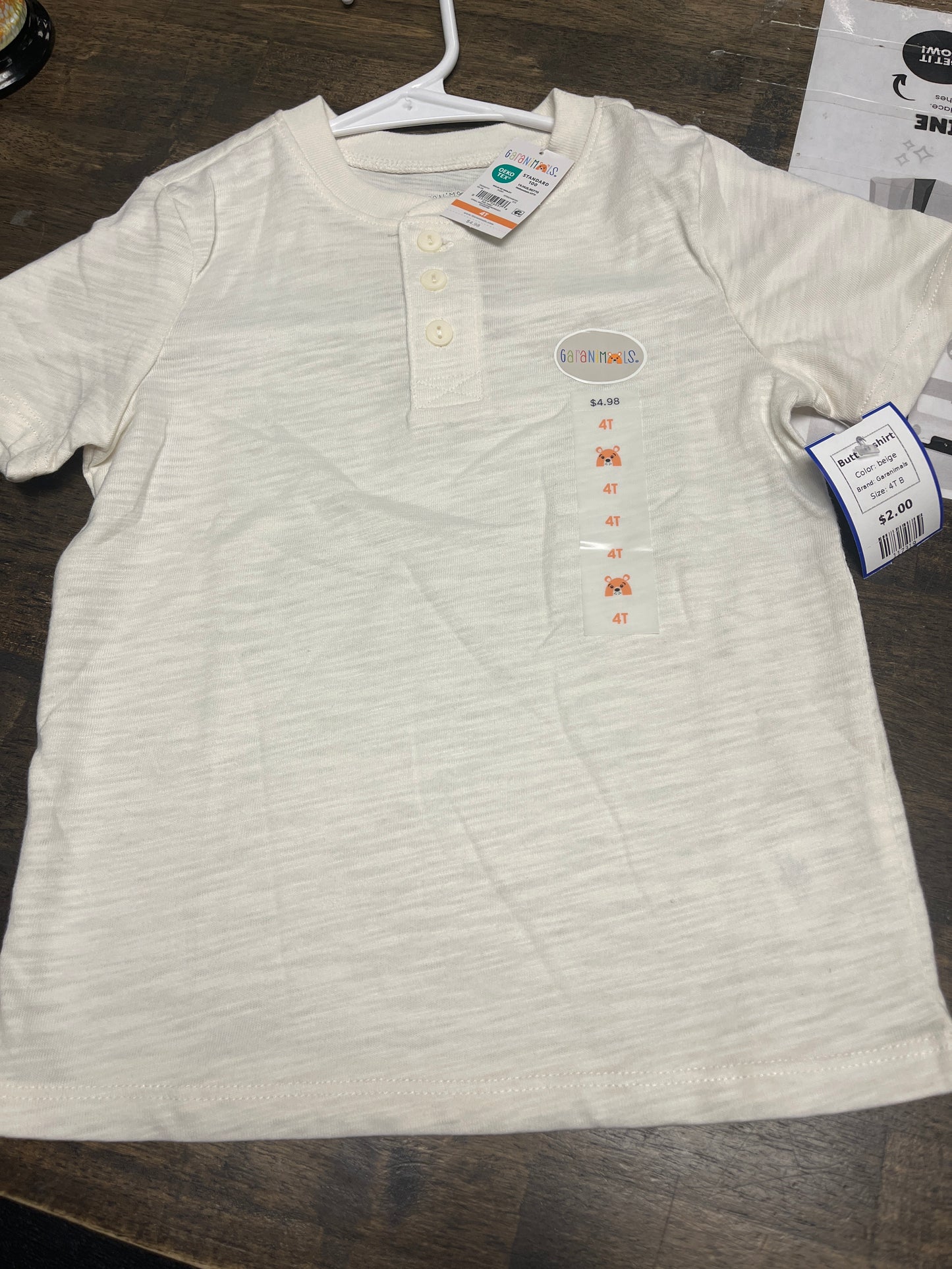 beige Garanimals Button shirt, 4T B
