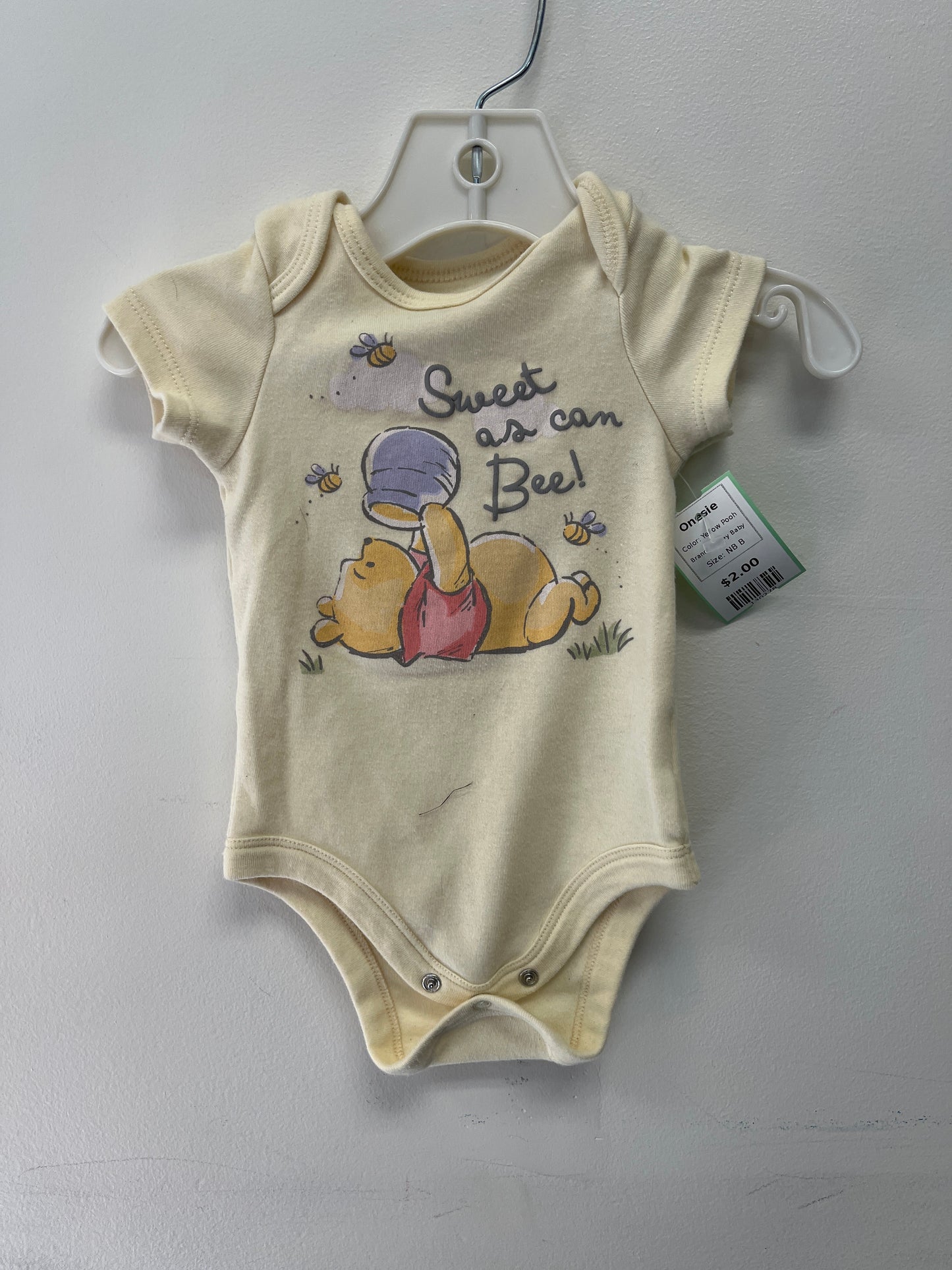 Yellow Pooh Disney Baby Onesie, NB B