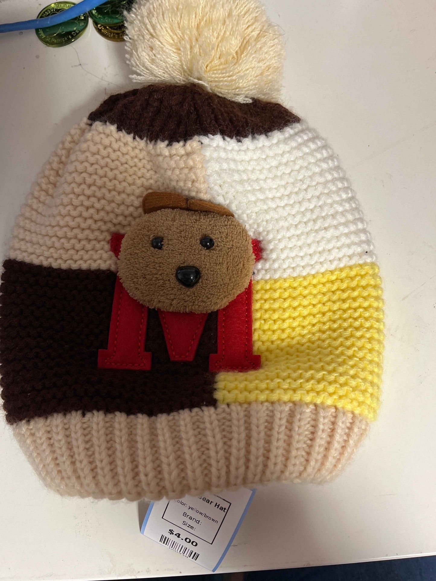 yellow/brown Teddy Bear Hat
