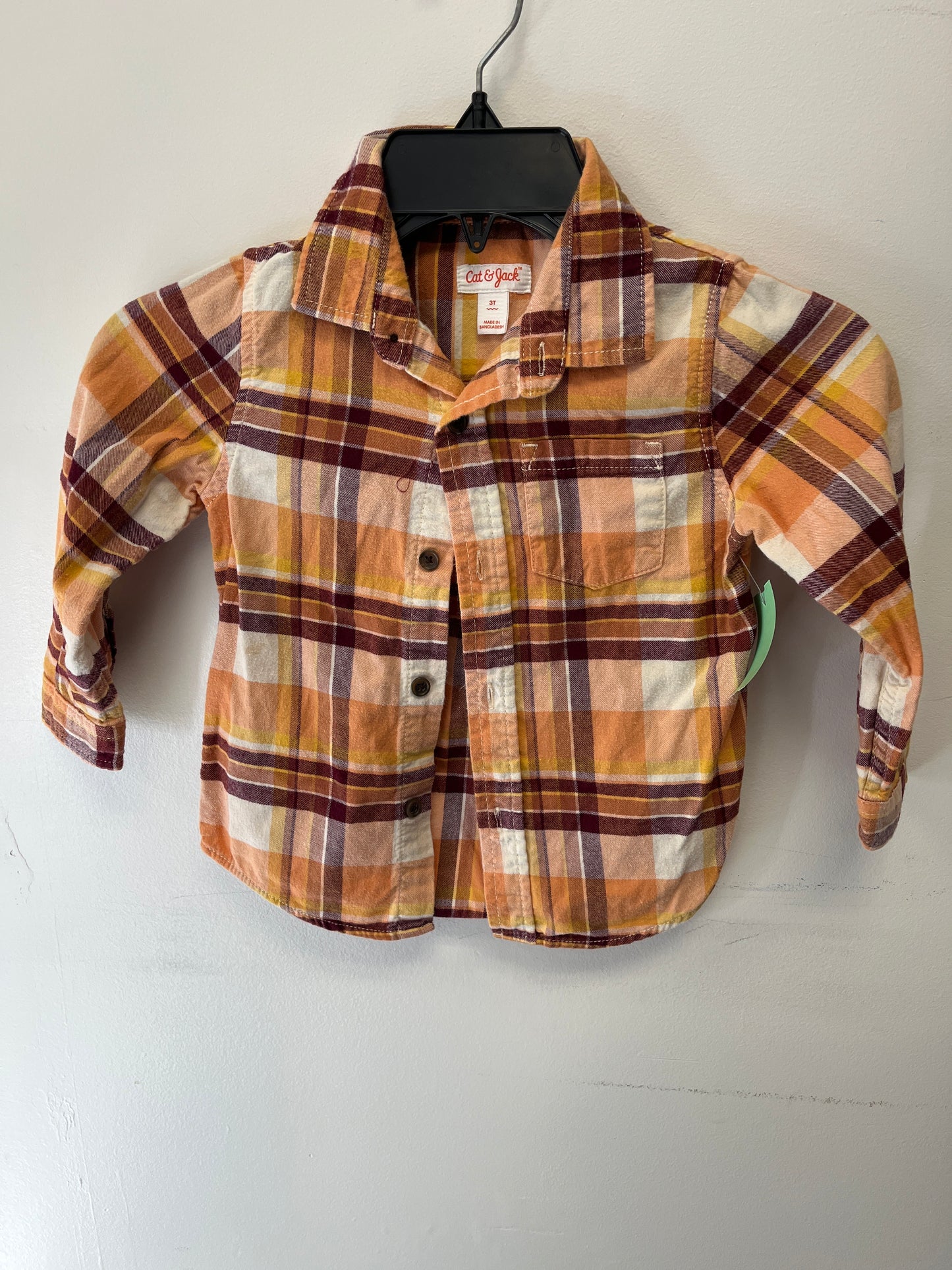 Orange/Burgandy Cat & Jack Flannel, 3T B