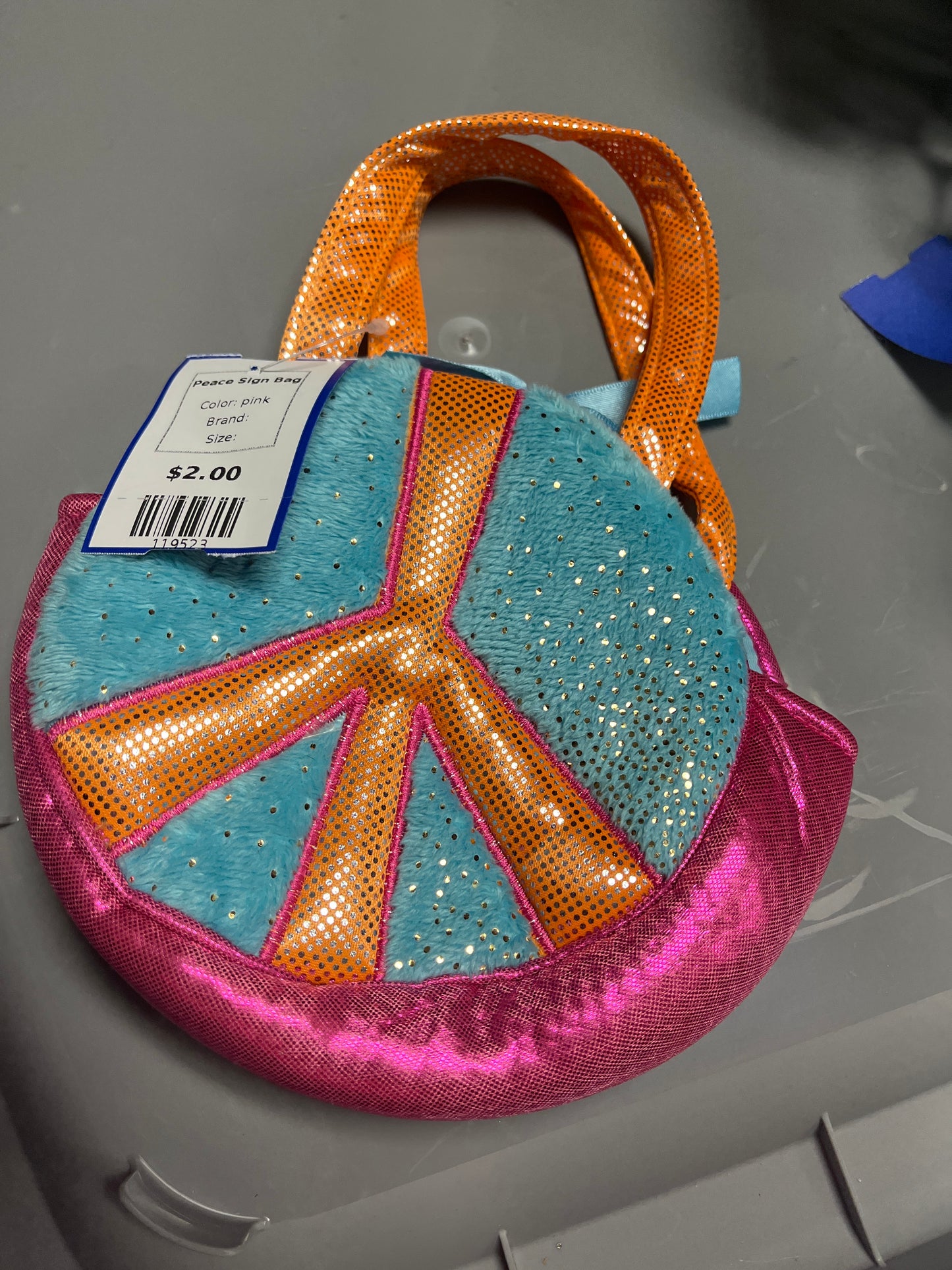 pink Peace Sign Bag