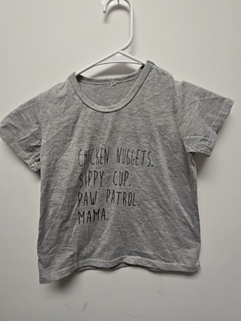 Grey Cat Chicken nuggets shirt, 4T B