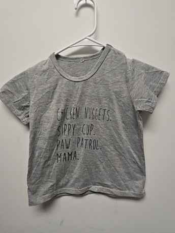 Grey Cat Chicken nuggets shirt, 4T B