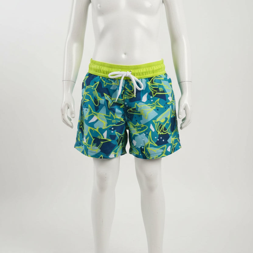 Blue/green Floatimini Shark Swim trunks, 3T B