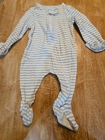 Brown/white Cloud island Stripe sleeper, NB B