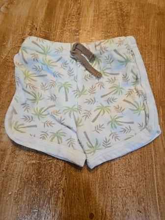 Tan/green/white Bloomin Baby 3 piece palm tree outfit, NB B