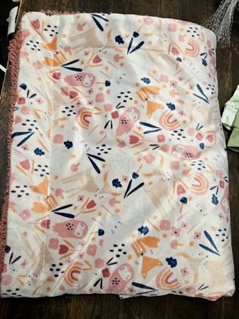 White/Colorful Rainbow/Animal Blanket