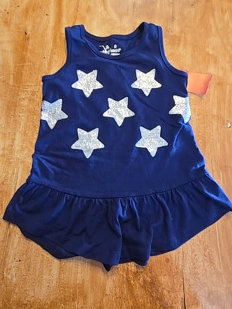 Navy/Silver Stars Jumping Bean Tank Top, 5T G