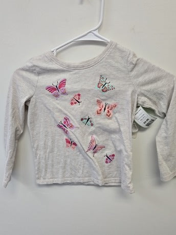 Grey/Pink/Blue Butterfly Jumping Bean Longsleeve Shirt, 5T G