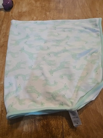 White/green Just one you Giraffe blanket