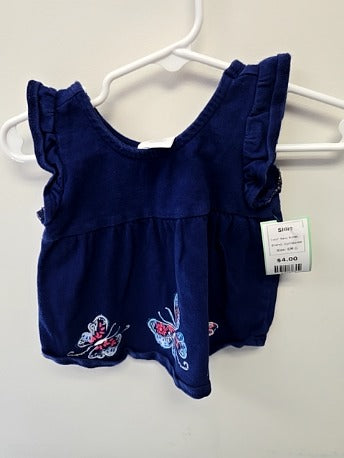 Navy Butterfly Gymboree Shirt, 6M G