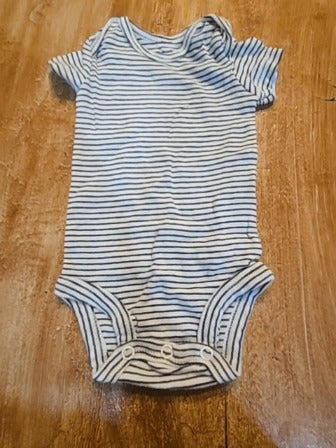 Black/white stripe Carters Onesie, NB B