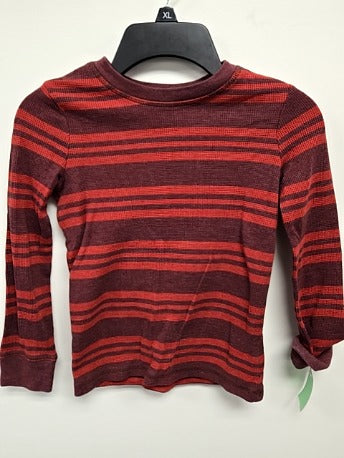 Burgandy/Red Striped Jumping Bean Longsleeve Shirt, 6 B