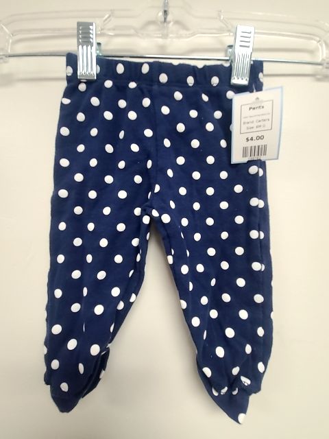 Navy/White Polka Dot Carters Pants, 6M G
