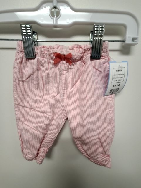 Pink/White Carters Pants, NB G