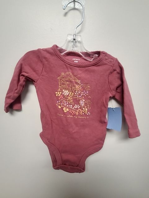 Pink Carters Longsleeve Onesie, 6M G